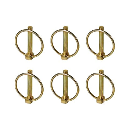 6Pcs 3/8 Inch Heavy Duty Steel Lynch Pin with Ring Lock Pin