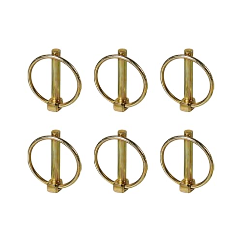 6Pcs 3/8 Inch Heavy Duty Steel Lynch Pin with Ring Lock Pin