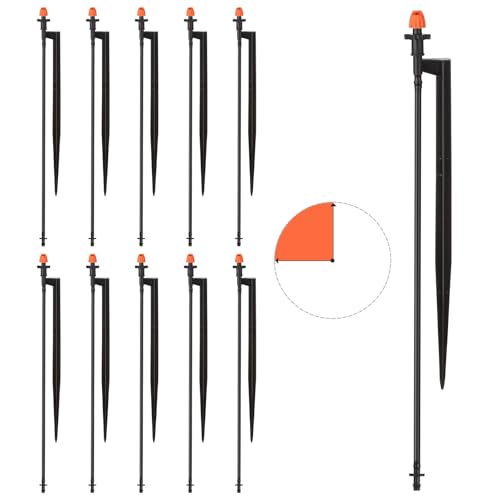 90° Sprinkler Heads for Drip, Micro Nozzle, 12" Stake, 20 Pack - color: 20pcs 90° Micro Sprinkler Heads