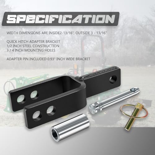 Camoo Versatile Quick Hitch Adapter Fit for Category 1, 3-Point Quick Hitch - size: Adapter + Sleeve