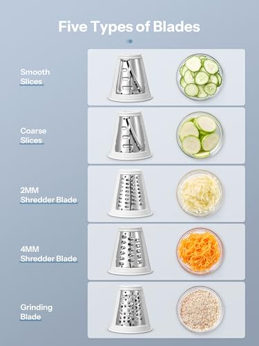 Electric Cheese Grater, Reemix 5 Multi Blade Cheese Shredder Salad Maker