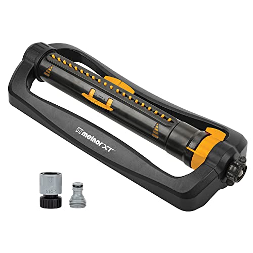 Melnor 65165AMZ XT Turbo Oscillating Sprinkler, 4,500 sq. ft., Quick Connect Bundle, 2-Way Adjustable, Black, Yellow - size: 2-Way Adjustable, style: Standard