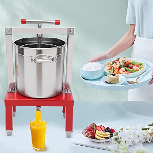 Large Fruit Honey Presser Extractor, Fruit Wine Press Making Manual Juice Maker, Cider, Wine, Grape, Apple Press Extractor for Wine and Juice Making - style: 13.3L