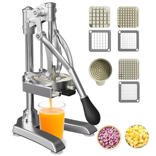 2-in-1 Commercial Manual Juicer & Vegetable Chopper, 3 Blades
