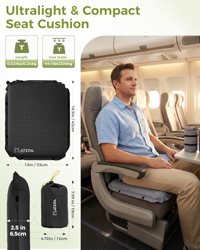 ATEPA Inflatable Seat Cushion - color: XL 2 Pack Black