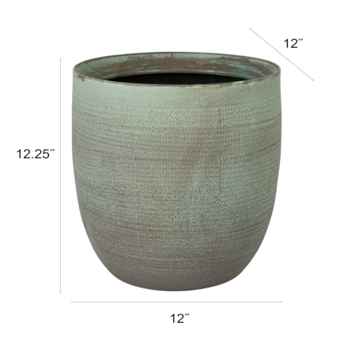 Creative Co-Op Matte Aqua Green Textured Stoneware Planter - color: Mint