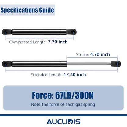 21-0556-05 7469it 13 Inch 67lb/300N Gas Strut Shock Spring Lift Support for Tool Box Weather Guard Steel and Aluminum Saddle Box, Set of 2 by AUCLIDIS - size: 13in/67lb