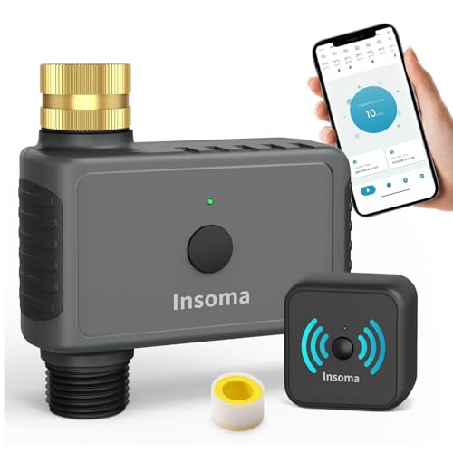 WiFi Water Timer Brass Inlet, 2.4GHz Smart Sprinkler Timers, 1 Zone Hose Timer with WiFi Hub, Voice/App Control with Alexa & Google Assistant, Auto/Manual Watering, Rain Delay, for Garden, Yard, Lawn - size: 1 Zone-WiFi-Brass