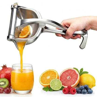 Manual Juicer Hand Press – Handheld Fruit Juicer Squeezer for Orange, Lemon, Lime & Citrus – Heavy Duty Metal Juice Squeezer with Non-Slip Base