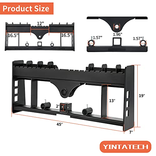 YINTATECH 2500lbs Pallet Fork Frame, Skid Steer Pallet Fork Frame for Kubota Bobcat Skid Steer Loaders Tractors