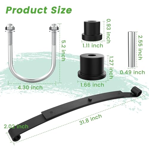 10L0L Heavy Duty Tapered Rear Leaf Springs Kit for EZGO RXV 2008-2013