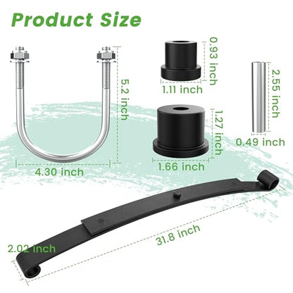 10L0L Heavy Duty Tapered Rear Leaf Springs Kit for EZGO RXV 2008-2013