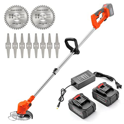 MAXMAN Cordless Weed Wacker, 21V 4Ah Batteries, for Yard Trimming & Edging