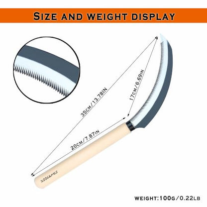 Grass Sickle Hoe Gardening Handheld Tool Weeding Tools for Garden (White) - color: White