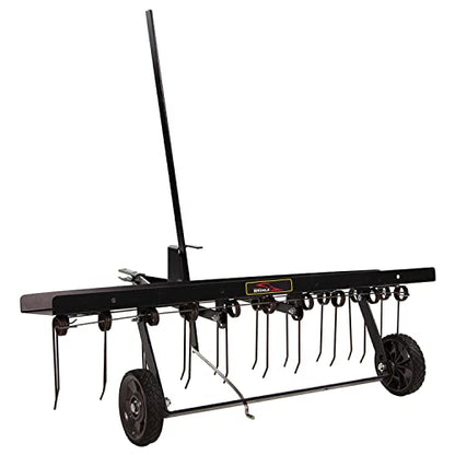 Brinly DT-402BH-A Tow Behind Dethatcher with Transport Mode, 40", Matte Black - color: Matte Black