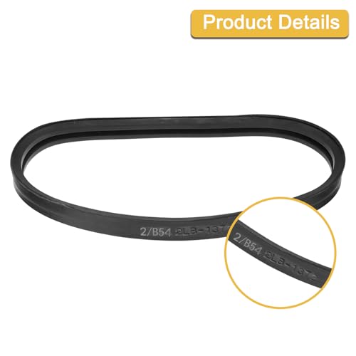 uxcell 2/B54 Classic Wrapped 2 Banded V-Belt, 57" Outside Circumference, Black, Industrial Rubber V-Belt - size: 2/B54