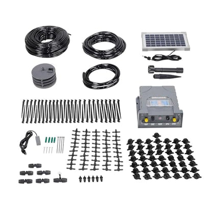 AEO Solar-Powered Automatic Watering Drip Irrigation System, 50 Drippers, 155 ft for Balcony Greenhouse Raised Garden Bed - size: 50 Drips