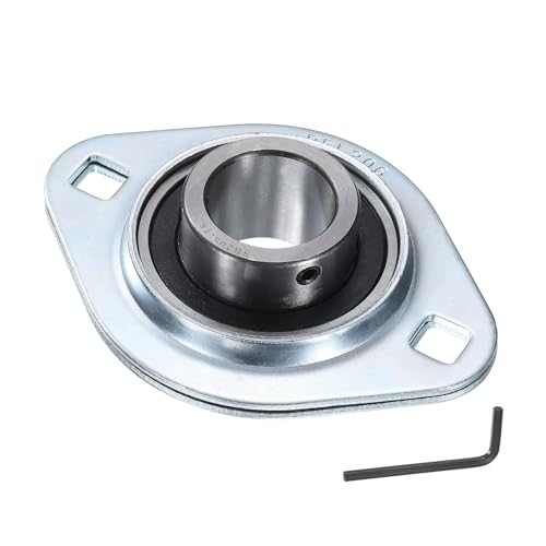 uxcell SBPFL206-18 Pillow Block Bearings 1-3/32" Bore Bearing Units Steel Flange Mounted Bearing Housing with Wrench - size: SBPFL206-18 (ID 1 3/32")