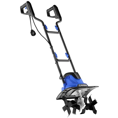Westinghouse 14-Inch, 10 Amp Corded Electric Tiller Cultivator for Gardening, with 4 Steel Blades - style: 14 in. Tiller