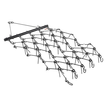 VEVOR Drag Harrow, 4 ft x 5.6 ft Durable Chain Harrow with 80 Sharp Teeth, Suitable for ATV UTV Tractor, Ideal for Soil Preparation, Seeding, Smoothing Landscapes, and Yard Gravel Driveway Maintenance - size: 4 x 5.6 ft