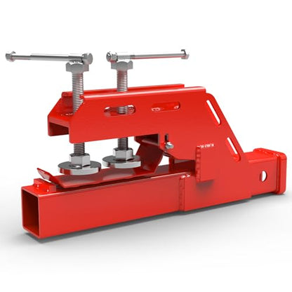 Upgraded Red Clamp on Tractor Bucket Hitch Receiver, 2" Receiver Adapter