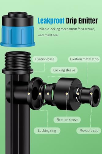 MIXC Quick-Connect Drip Irrigation Emitters for 1/4" Drip Irrigation Tubing - color: Blue