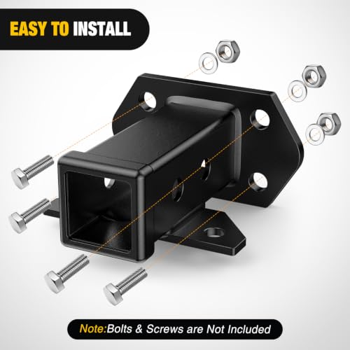 Nilight Bolt-On Tube Receiver 2" Base with Arm Hook - color: Receiver 2" with Arm Hook, size: trailer