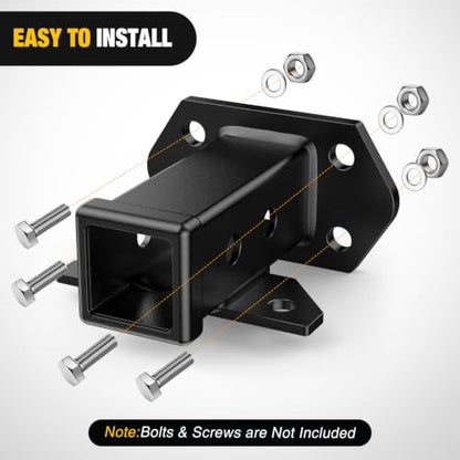 Nilight Bolt-On Tube Receiver 2" Base with Arm Hook - color: Receiver 2" with Arm Hook, size: trailer
