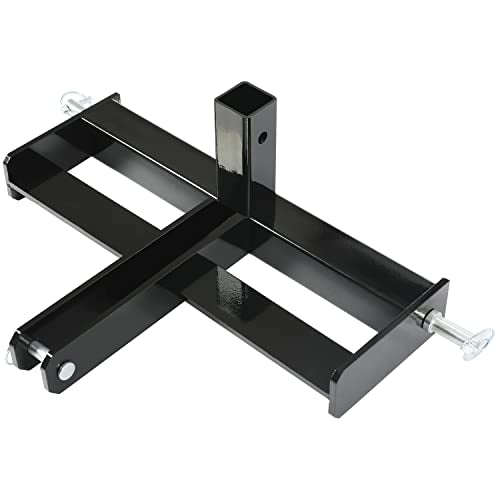 KUAFU 3 Point Hitch Receiver 2" Tractor Drawbar Compatible with Category 1 Tractors w/Suitcase Weight Brackets