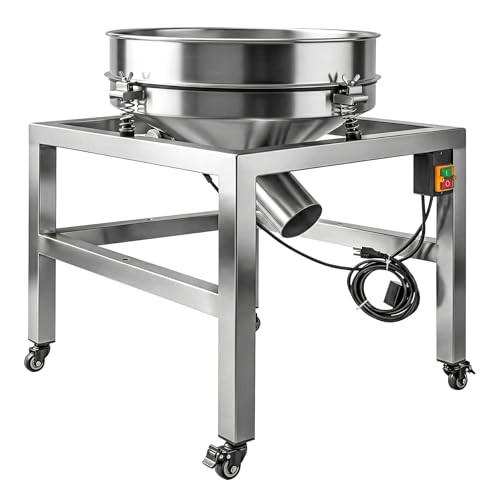Sidasu 19.6" Stainless Steel Vibrating Sifter Machine with 40&100 Sieve - size: Automatic Powder Sifter Machine (40+100 mesh)