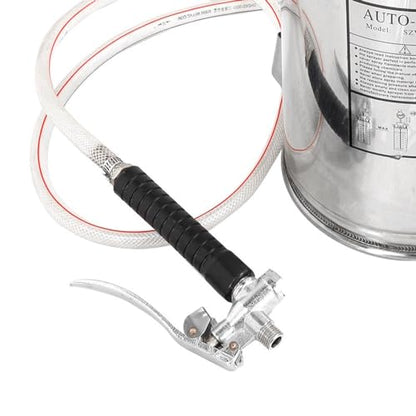 1.5 Gallon Hand Pump Sprayer, 304 Stainless Steel Garden Chemical Sprayer with Pressure Gauge, Adjustable Nozzle, 16" Sprayer Wand, 3.3ft Hose & Safety Valve