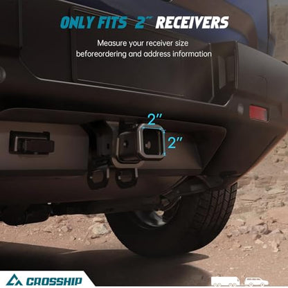 Adjustable Trailer Hitch Ball Mount for 2″ Receiver – Heavy Duty Tow Hitch with Dual 2″ & 2-5/16″ Balls, Height Adjustable for Trucks, RVs, Campers & Trailers (Up to 26,000lbs GTW) - CROSSHIP - size: 2" 6Drop-Dual Ball