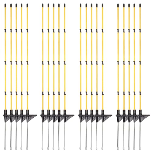 20 Pcs 46"Fiberglass Step in Electric Fence Posts,Portable Temporary Stakes - style: 46Inch-20 Pack