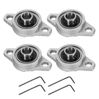 uxcell 4pcs KFL000 Pillow Block Bearings 10mm Bore Bearing Units Zinc Alloy Flange Mounted Bearing Housing, P6(ABEC3) - size: KFL000