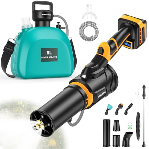3-in-1 Battery Powered Sprayer Blower Compatible for Dewalt 20V Battery - color: Yellow