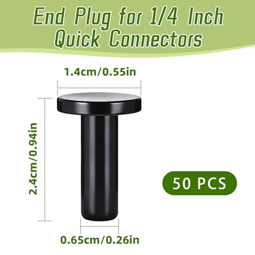 50 Pack 1/4" End Plug for Quick Connectors - size: 50PCS 1/4" End Plugs for 1/4" Connector