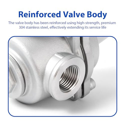 Water Pressure Regulator valve with Gauge, 1/2" NPT Adjustable RV Water Pressure Regulator, 304 Stainless Steel Water Pressure Reducing Valve for Garden, Home, Industrial Use - size: 0.5 Inch