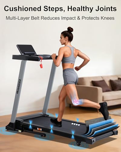 HUAGEED Treadmills for Home, 15% Auto Incline, Compact Design, 40 Programs