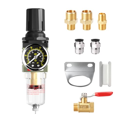 1/4 NPT Airbrush Regulator Air Compressor Moisture Water Trap - color: Semi-auto Drain