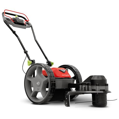 Earthquake 60V Walk Behind String Mower, Includes Two 4Ah Batteries, 22” Cutting Diameter, Three Cutting Speed Dial, 14” Never-Go-Flat Wheels, Easy Assembly, Adjustable Handlebar, Model #44965