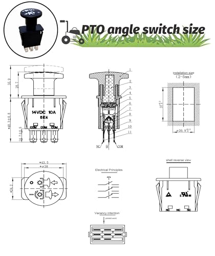 430-798 532174651 PTO Switch Fits Craftsman POULAN Delta Husqvarna 5022180 Murray 6201316MA 94927 94927MA Scag 481687 483162 483957 Black