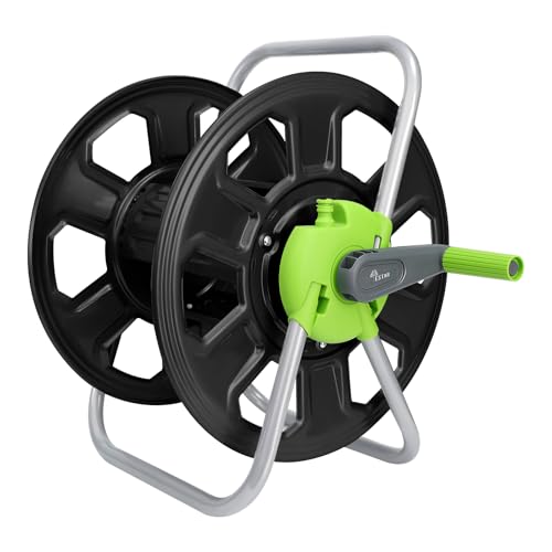 Metal Water Hose Reel Hold 100FT 5/8" Hose - color: Black-metal
