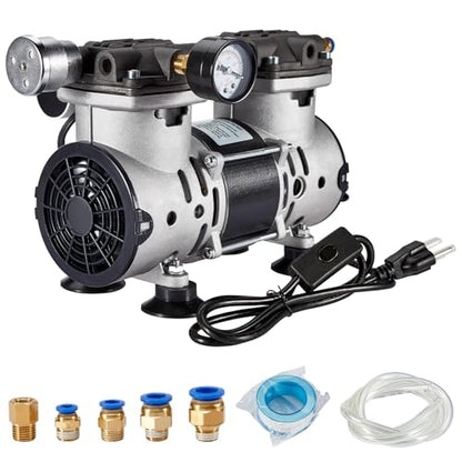 Vacuum Pump 85L/Min with Switch, Oilless Lab Pump, 110V