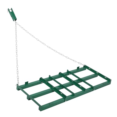 OUTLANE 4 ft Drag Harrow, Heavy Duty Tow Behind Harrow with Adjustable Bars & 48" Chain, Driveway Grader and Landscape Rake for ATV, UTV, Tractor and Lawn Leveling, Green - color: Green