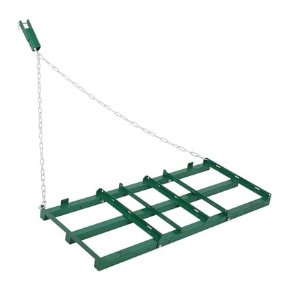 Heavy Duty 4FT Drag Harrow for ATV/UTV/Tractor/Mower – Adjustable Bars & 72in Chain – Professional Driveway Grader & Landscape Rake – Ideal for Lawn and Yard Leveling, Green - color: Green