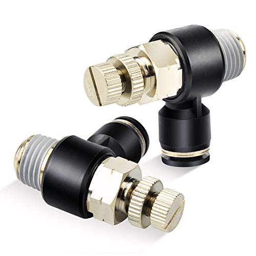 TAILONZ 1/4" x 3/8" NPT SL-1/4-N3 Elbow Flow Control Valve 3pcs - size: 1/4"OD3/8"NPT