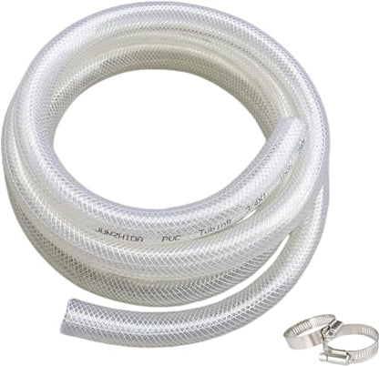 3/4" ID x 1" OD - 25 Ft High Pressure Braided Clear PVC Tubing Flexible Vinyl Tube, Heavy Duty Reinforced Hose Tubing, BPA Free and Non Toxic - size: 3/4" ID x 1" OD, style: 25 Ft