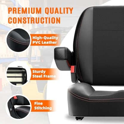 Universal Tractor Seat with Storage Bag, Lawn Mower & Forklift Seat