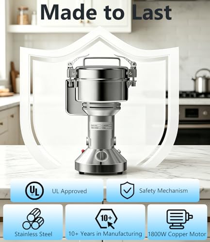 Electric Grain Mill 550g Flour Mill Home for Wheat Corn Rice Spices Herbs - size: 550g