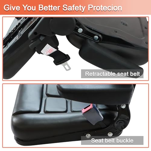 GXARTS Universal Forklift Excavator Tractor Seat with Adjustable Angle Back Micro Switch and Slide Compatible with Tractor Excavator Skid Loader Backhoe Dozer Telehandler Equipment Construction